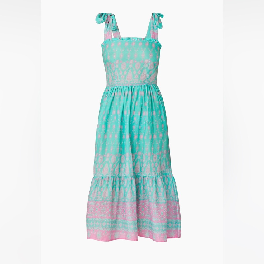 Shoshanna Green Midi A-Line Tiered Skirt - Picture 2 of 2